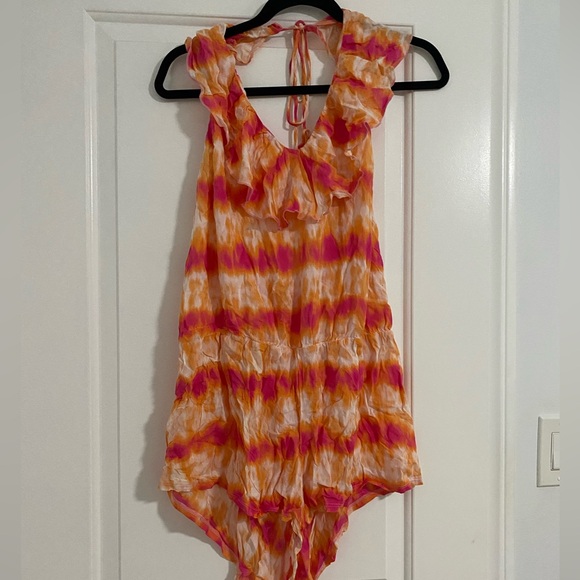 Colorful swimsuit romper coverup - Picture 1 of 4